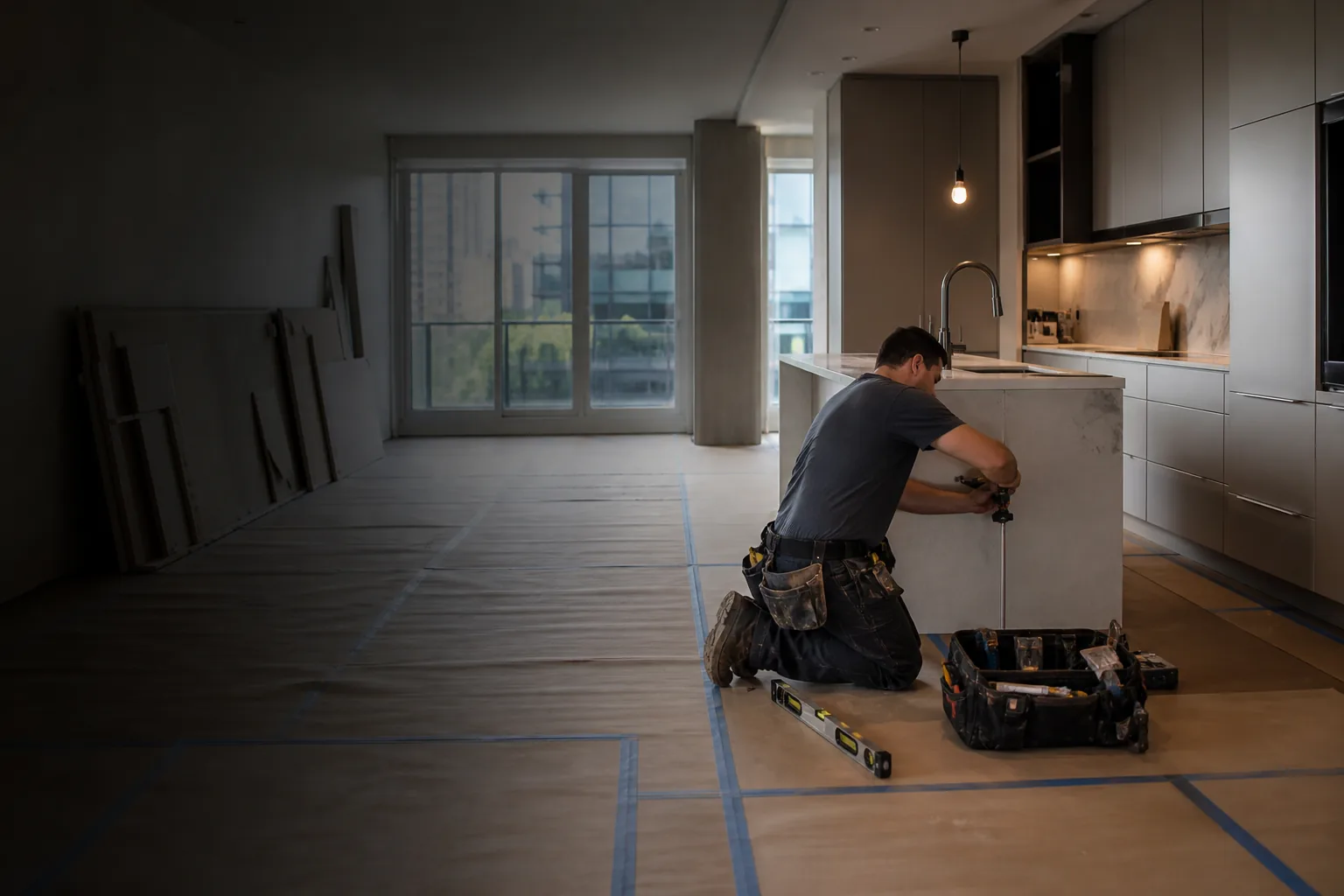Complete renovation in progress in a modern home