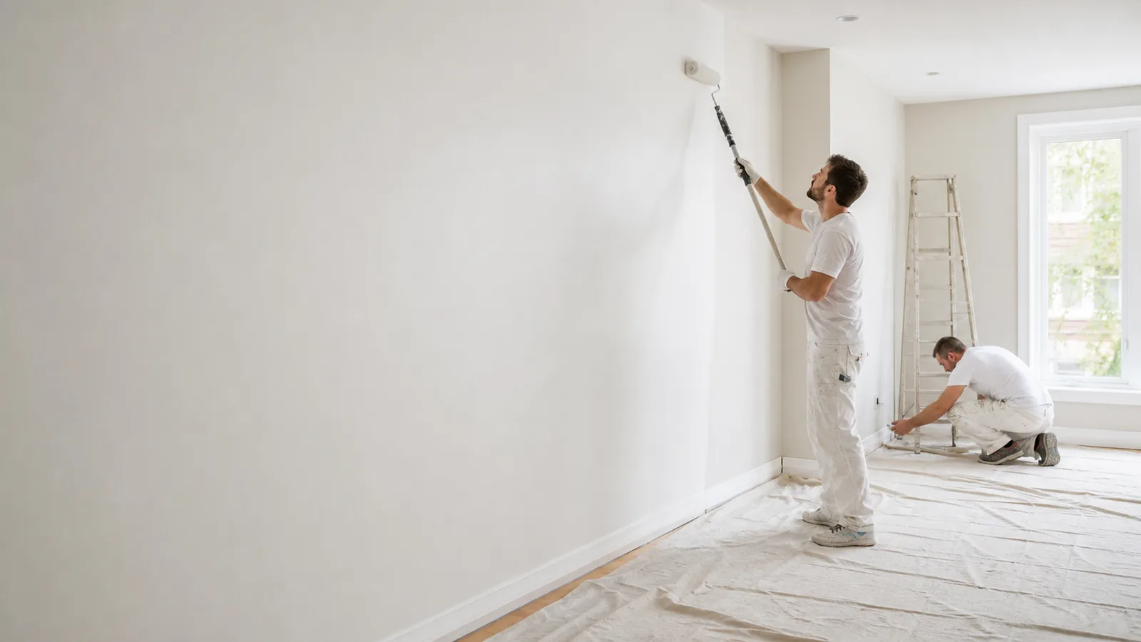 Interior painting and finishing work in progress