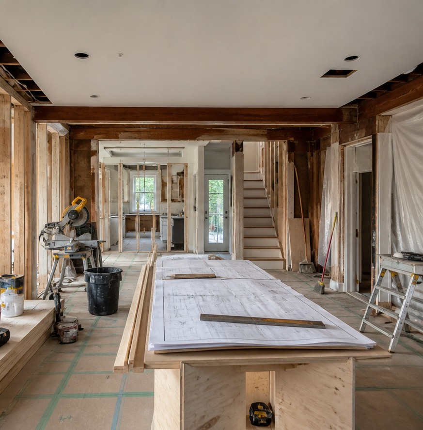 Residential renovation work in progress